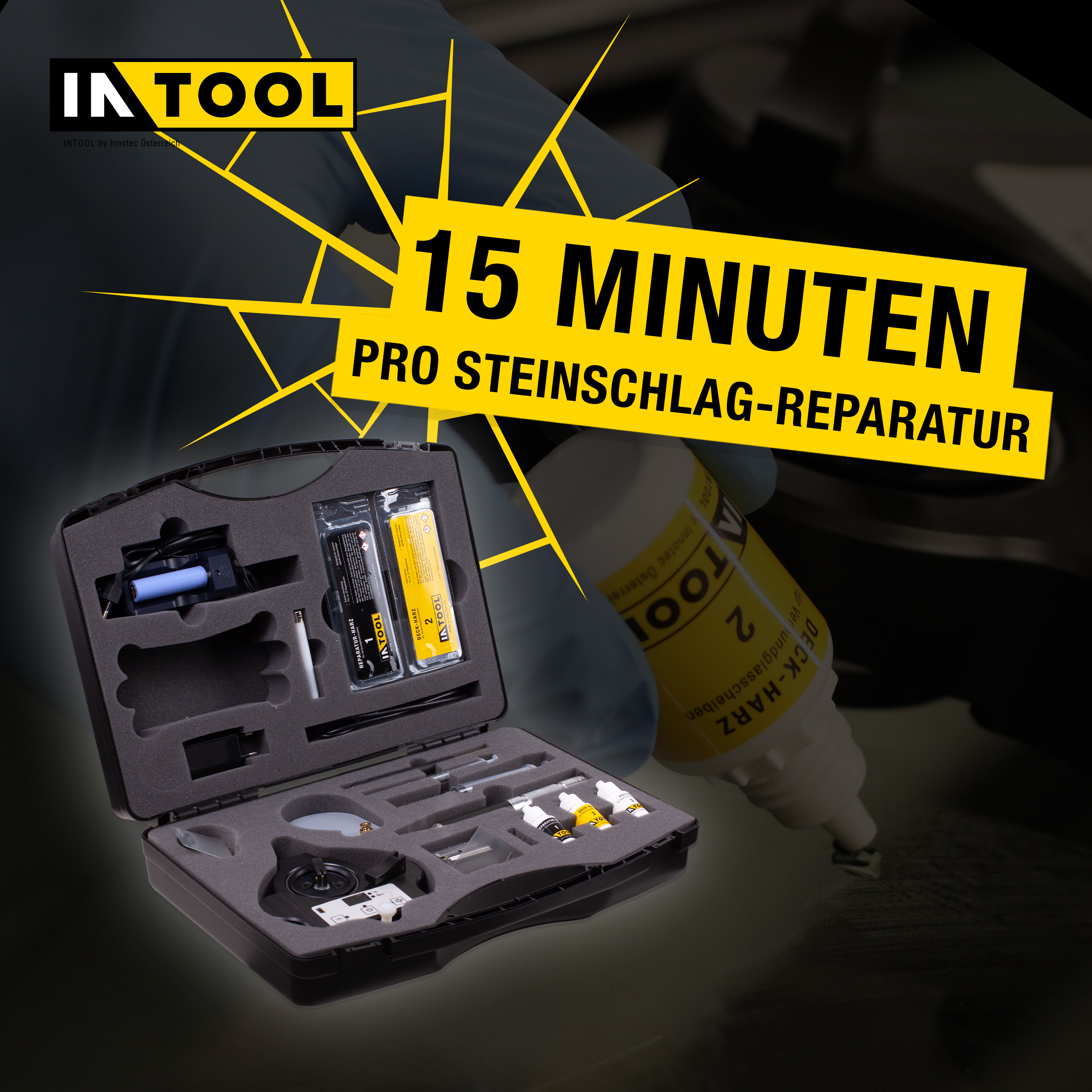 Produktneuheit Windschutzscheiben Reparatur Set 3 in 1 - Innotec