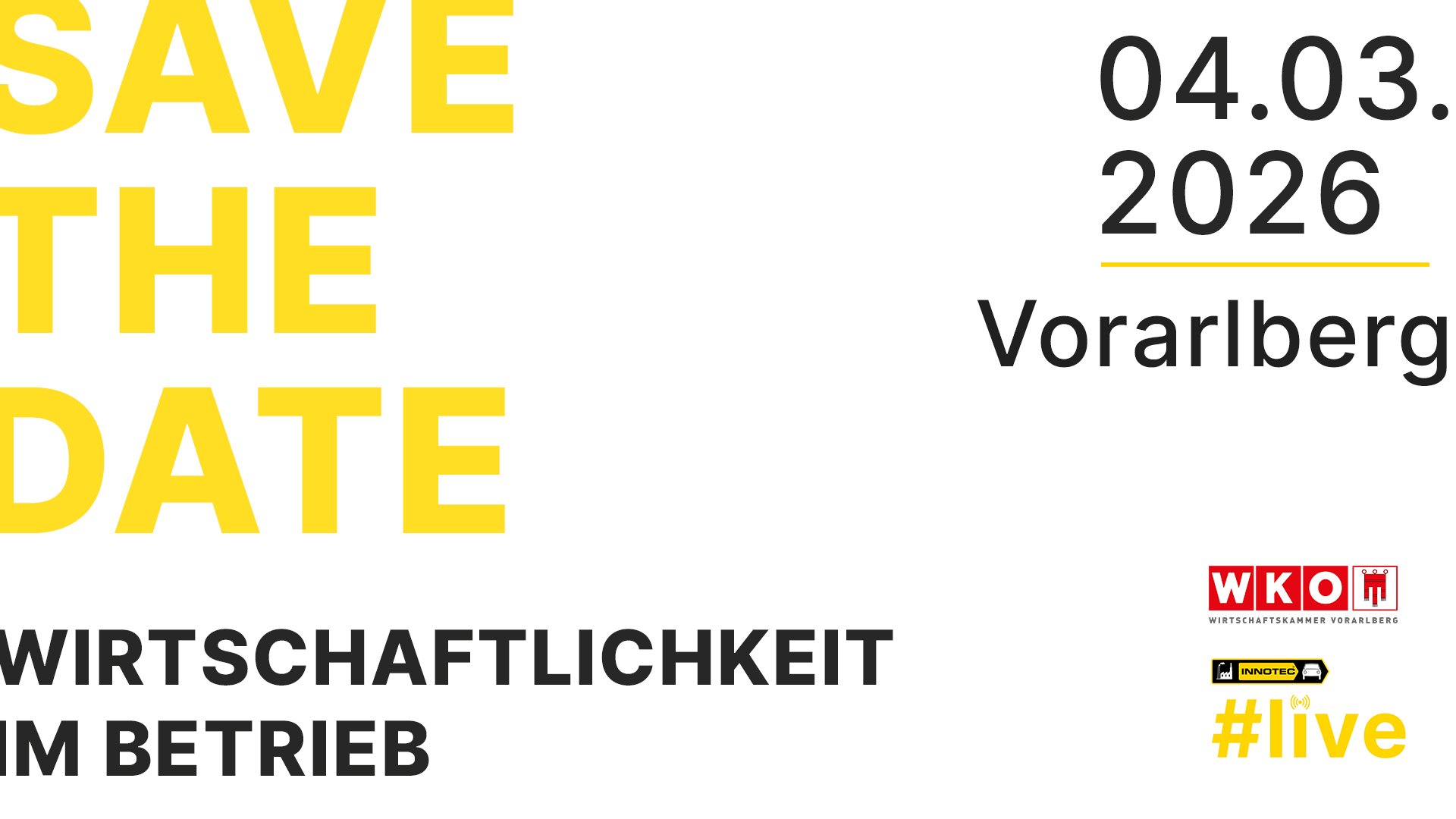 save the date Grafik zeigt Datum, Ort & Thema des Events